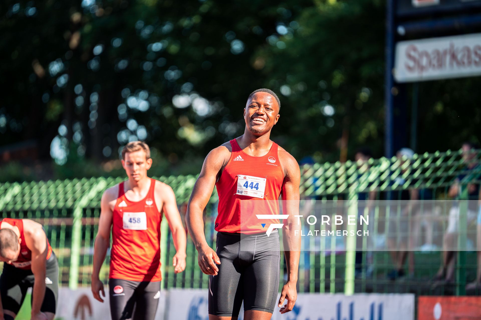 Fawzane Salifou (VfL Eintracht Hannover) am 02.07.2022 waehrend den NLV+BLV Leichtathletik-Landesmeisterschaften im Jahnstadion in Goettingen (Tag 1)